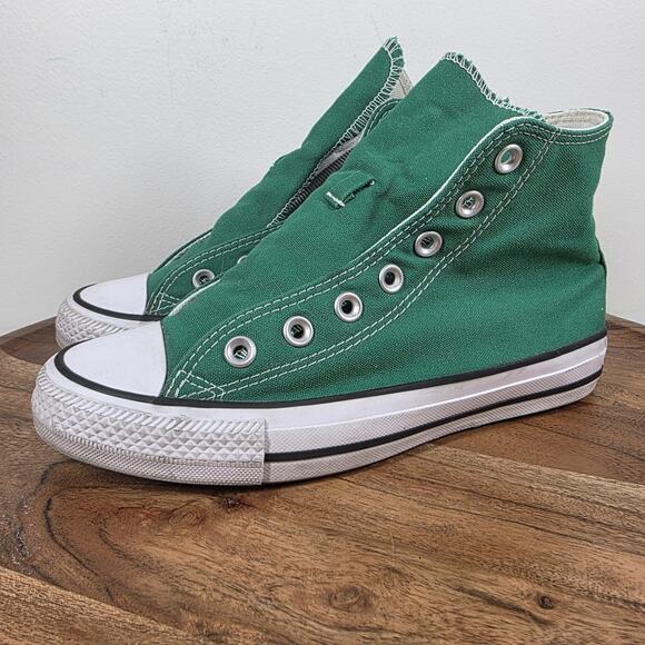 Converse Chuck Taylor All Star Womens Green And White Size 6.5 High Top Shoes - Picture 2 of 8
